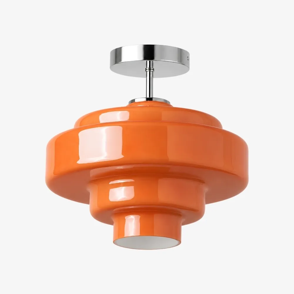 Koloro Glass Ceiling Light - Layered Rounded Design Lampshade for Hallway or Cloakroom A59