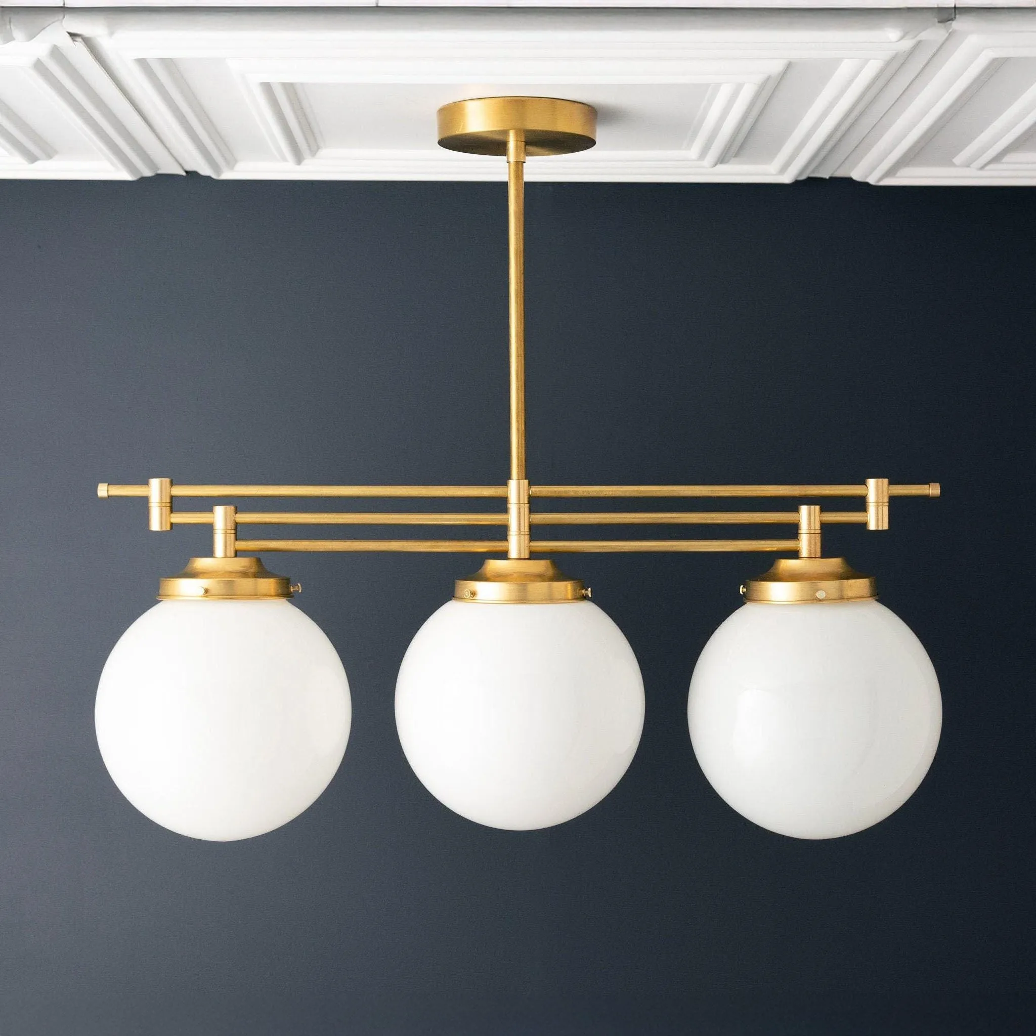 Glorica Glass Frosted Globe Pendant Light - Art Deco Hanging Light for Home KL1493