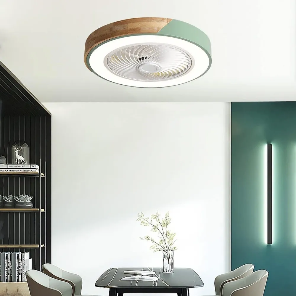 Scandinavian Style Wood Round Ceiling Fan Light KL932