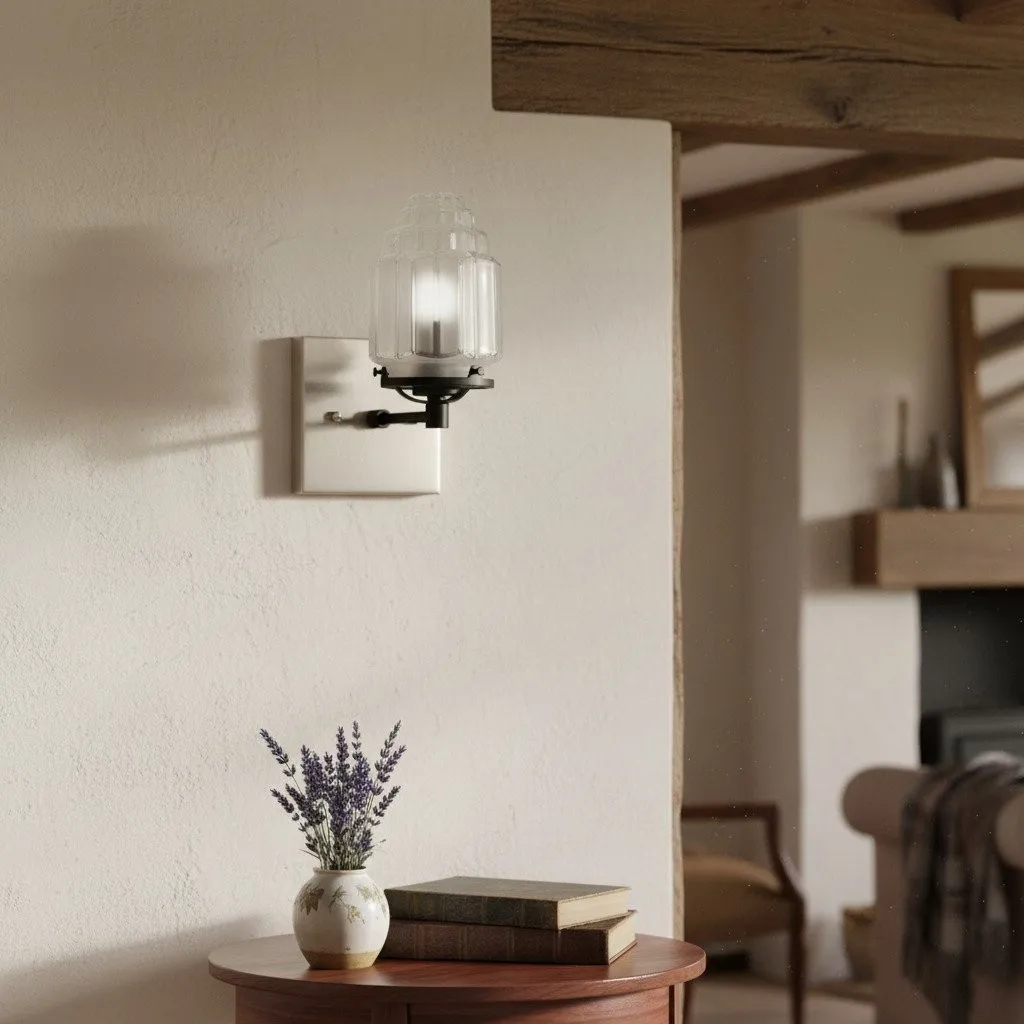 Tierlux Glass Art Deco Wall Sconce - Glass Frosted Globes with Skyscraper Globe KL1444