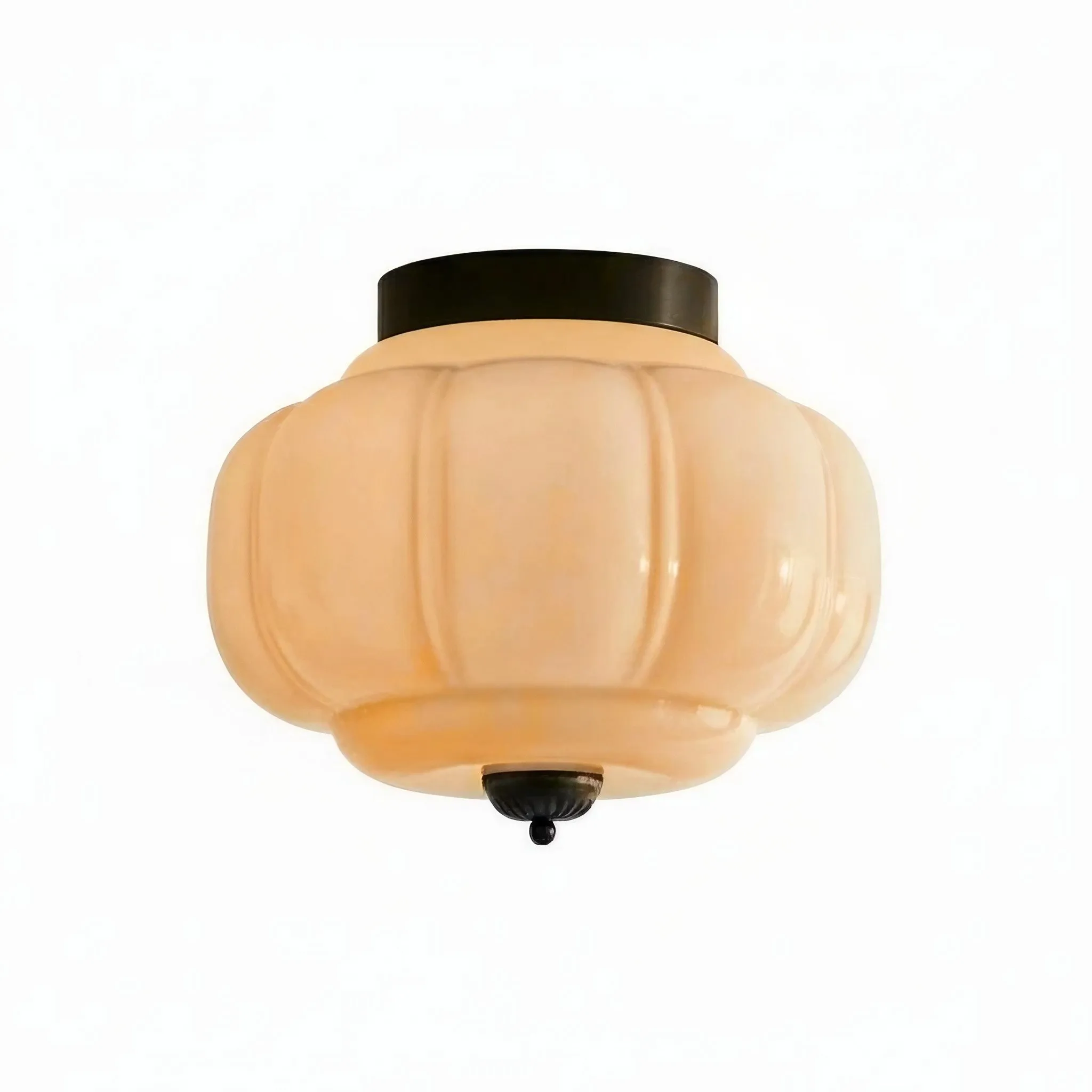 Eloise Pumpkin Inspired Retro Design Glass Ceiling Light - Accent Lighting for Living Room KL1393