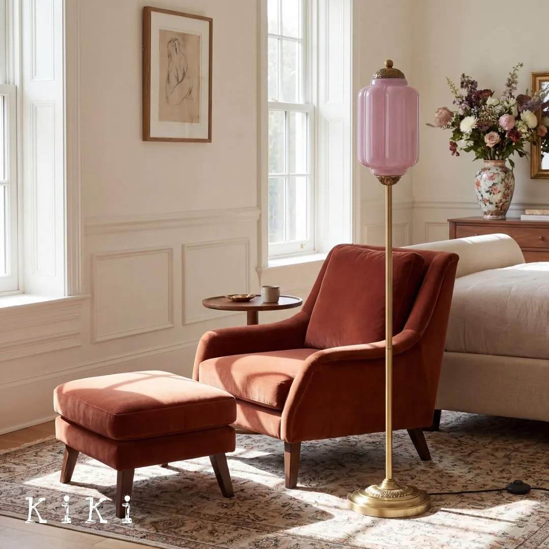 Eloise Artistic Textured Glass Floor Lamp - Elegant Lighting for Bedroom or Interior Space KL2330