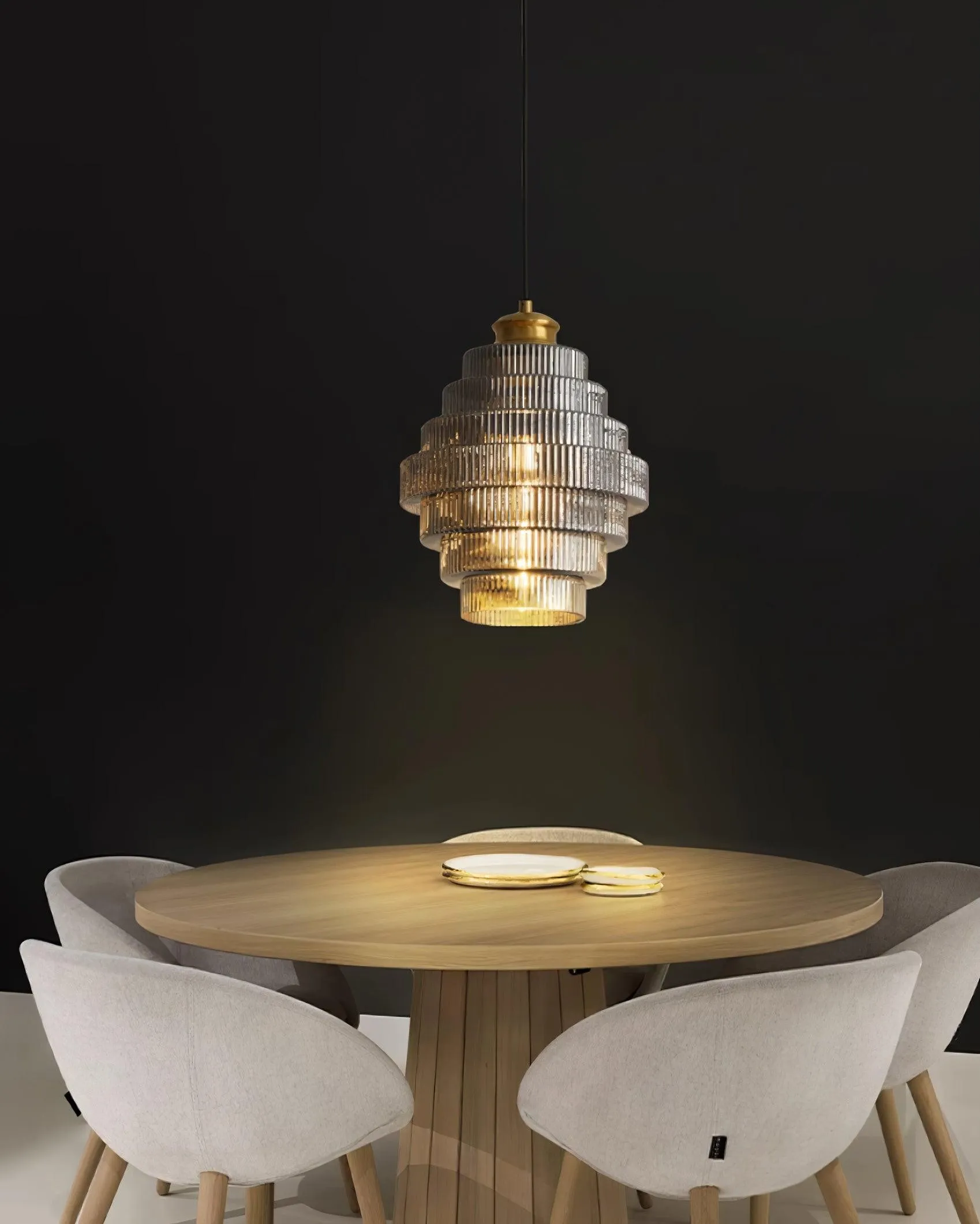 Bottis Layered Glass Pendant Light - Honey Pot Shade Pendant Lamp for Living Room KL467