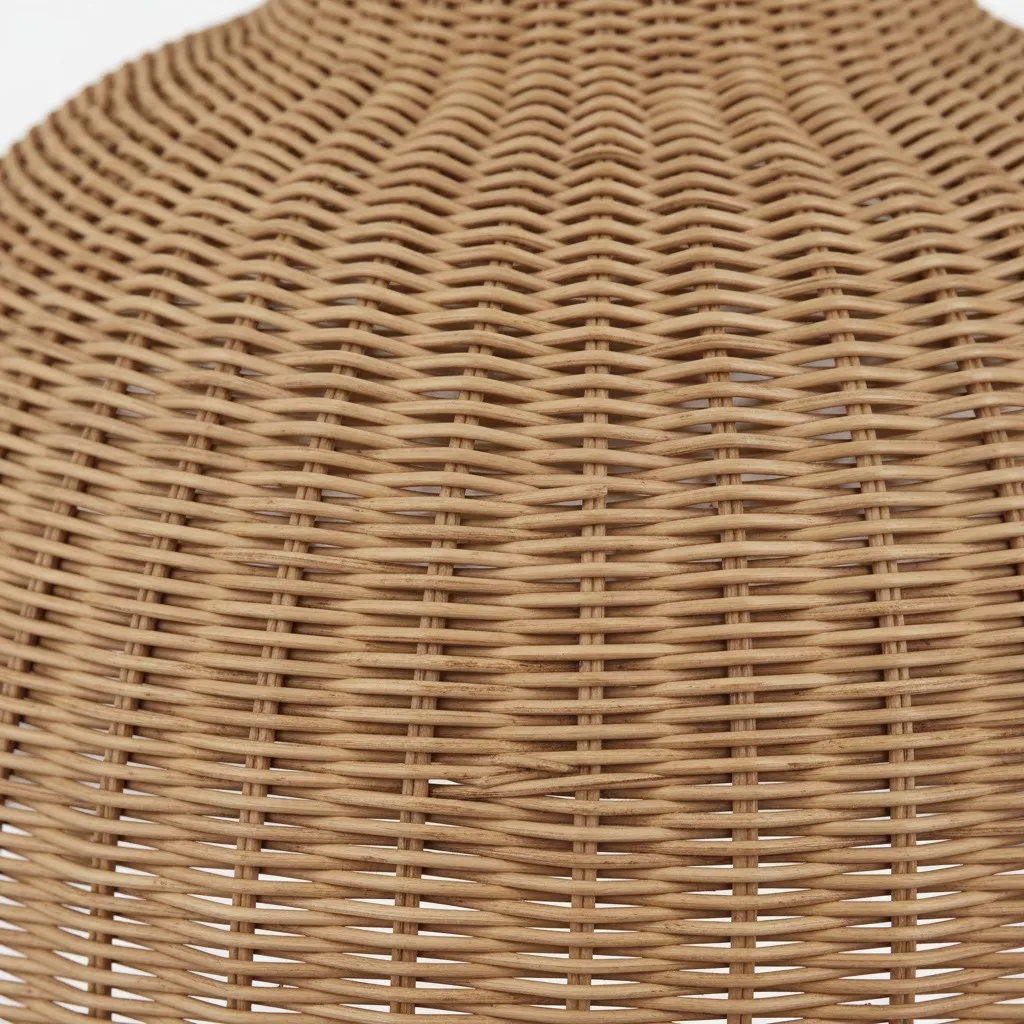 Welanery Dome Pendant Light - Modern Rattan Shade Lamp for Dining Room KL2391