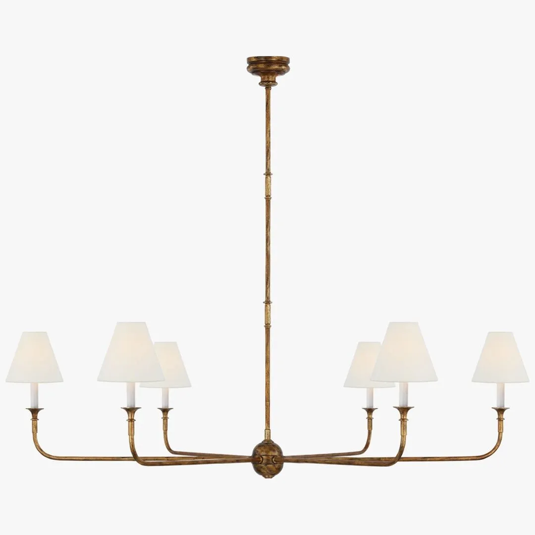 Modern Industrial Metal Chandelier – Luxury Linen Shade Design for Dining or Living Room KL1218