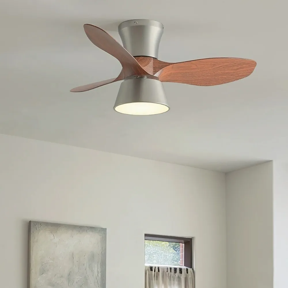 Vintage 3 Blade Silent Ceiling Fan Light For Bedroom KL944