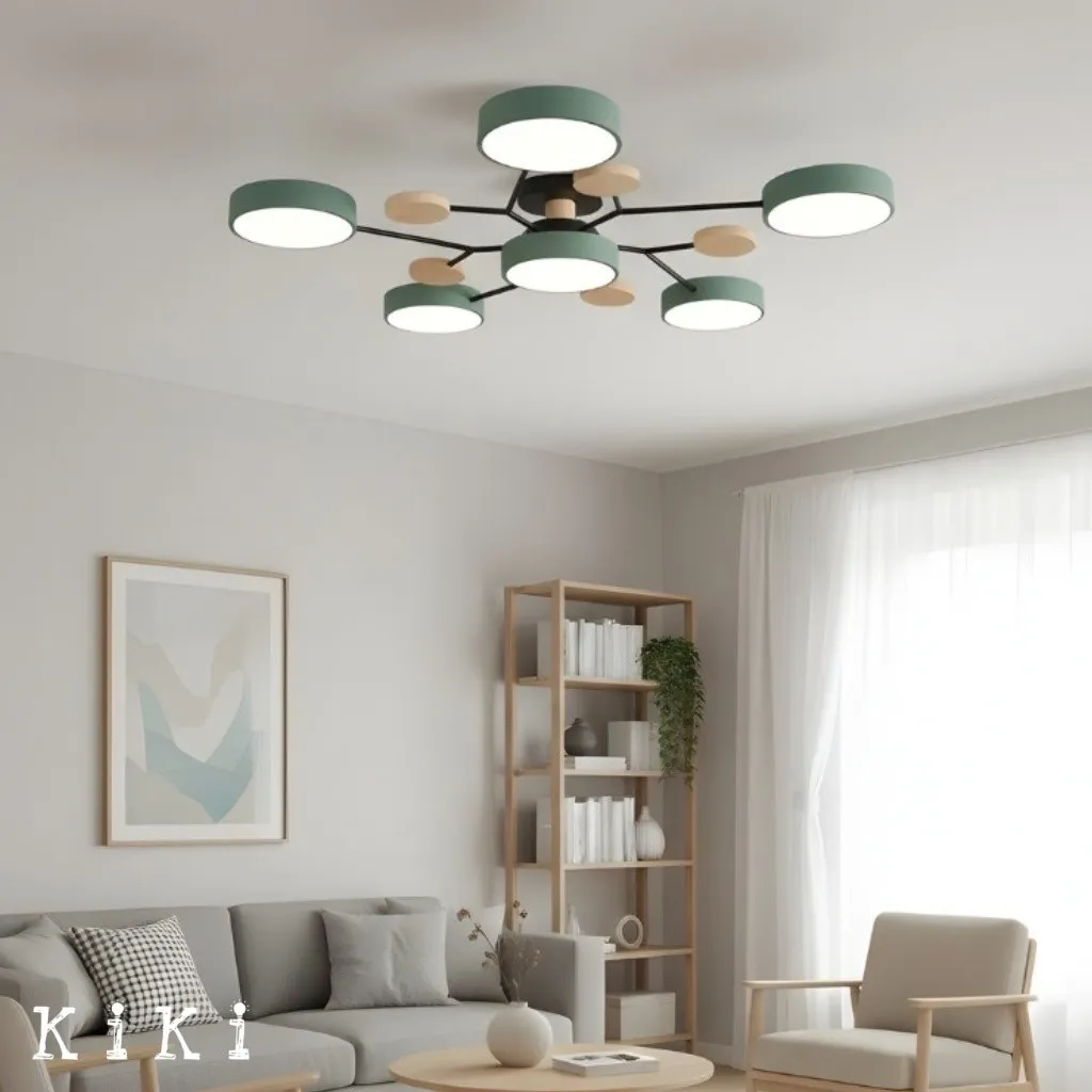 Nordic LED Branched Circle Wooden Ceiling Light KL39