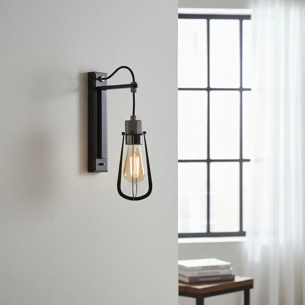 Readium Industrial Metal Wall Sconce - Modern Toggle Switch for Living Room and Study KL1839