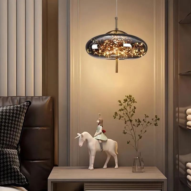 Scandinavian Cylinder Oval Glass Pendant Light KL320