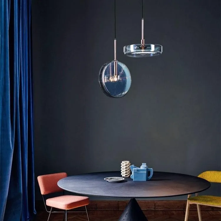 Dark Blue Glass Pendant Lamp