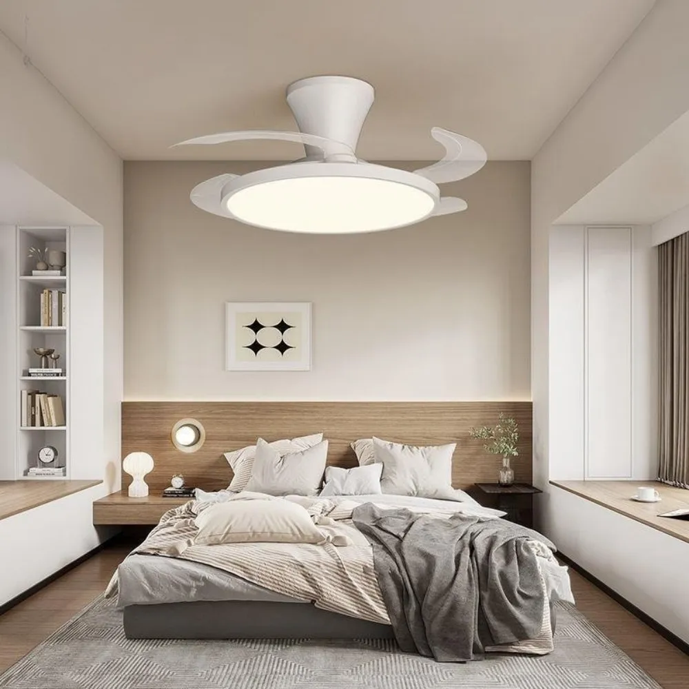 Minimalist White 3 Blade Fan Ceiling Light For Dining Room KL940
