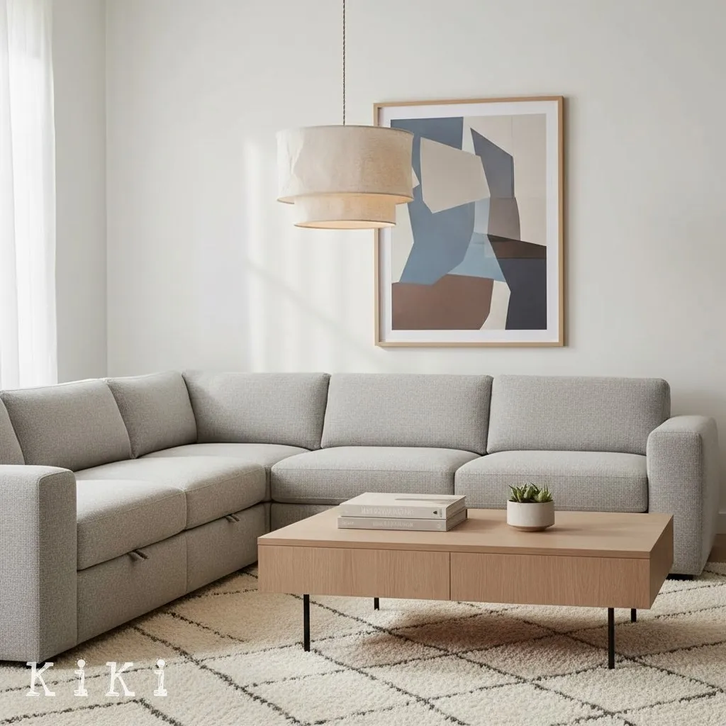 Aeroloom Minimalist Layered Textile Pendant Light for Dining and Lounge Areas KL2086