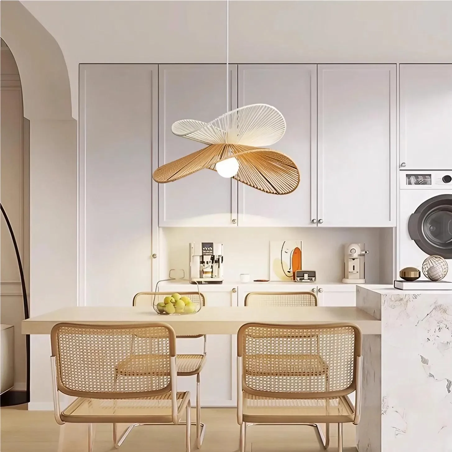 Retro Zen Straw Hat Rattan Pendant Light KL52