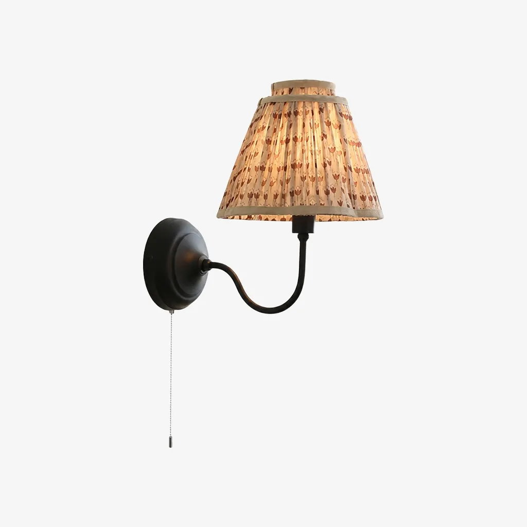Solmire Contemporary Wall Light - Tailored Fabric Metal Wall Fixture for Bedroom and Hallway A23
