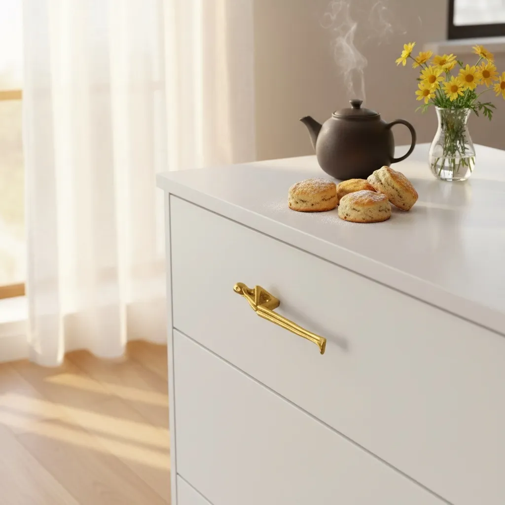 Verlitho Artistic Sculptural Lines Drawer Handle - Nordic Contemporary Design Interior Decor KL2350