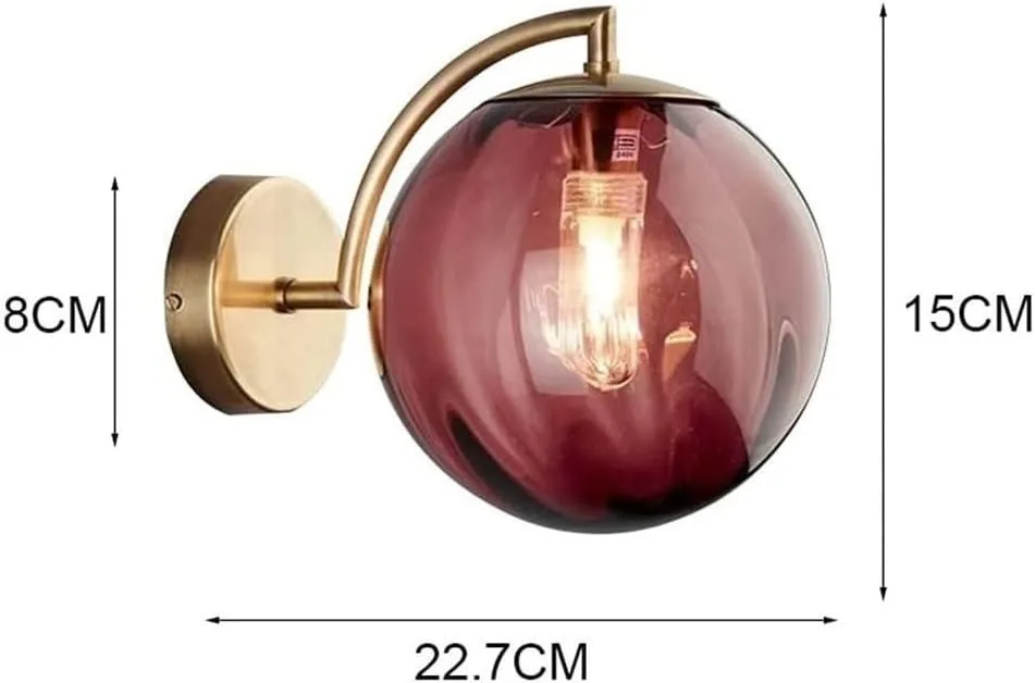 Modern Glass Multi-Color Spherical Gold Lamp Pole Wall Lamp KL502