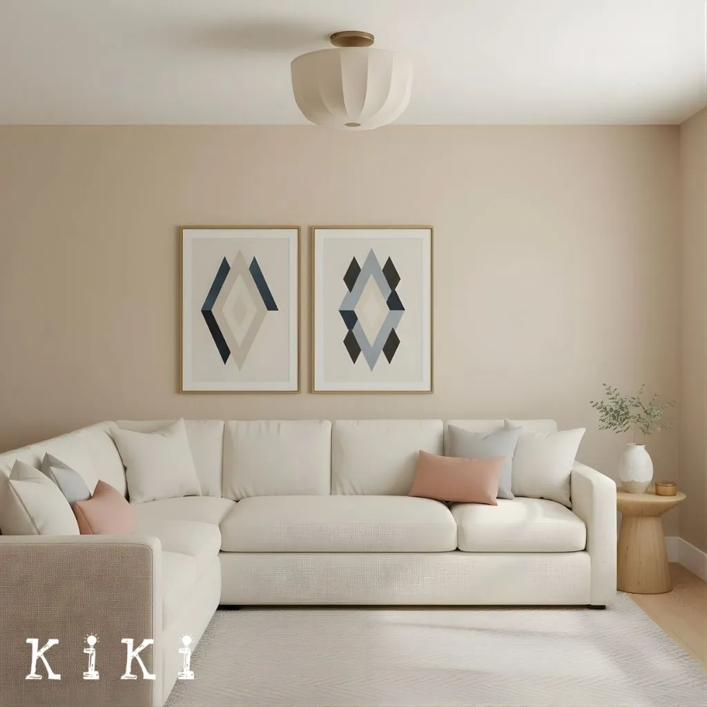 Loomis Textured Linen Flush Mount Ceiling Light - Japandi Style Lighting for Living Room KL2041