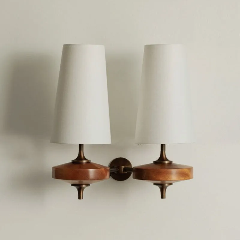 Hour Retro Fabric Shade Wall Sconce – Mid-Century Inspired For Vanity or Bedside KL1176
