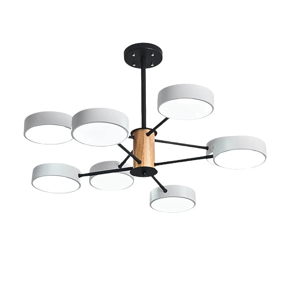 Scandinavian Branched Round Wood Chandelier KL886
