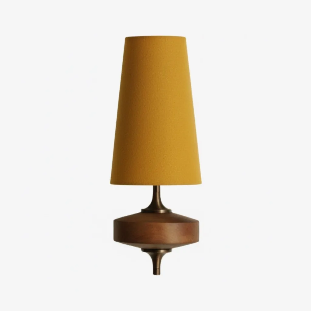 Hour Retro Fabric Shade Wall Sconce – Mid-Century Inspired For Vanity or Bedside KL1176
