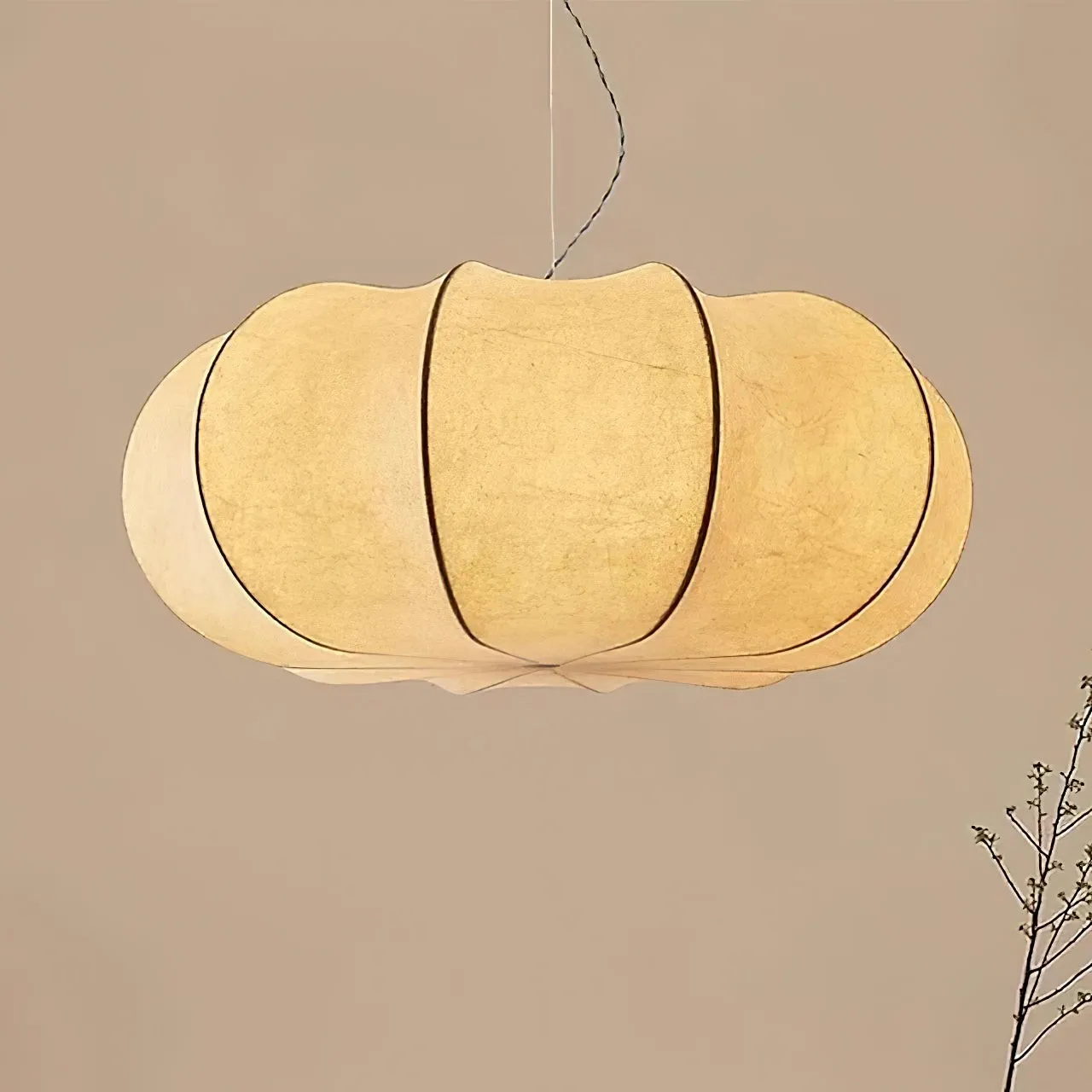 Modern Creative Flat Round Silk Pendant Lamp KL536