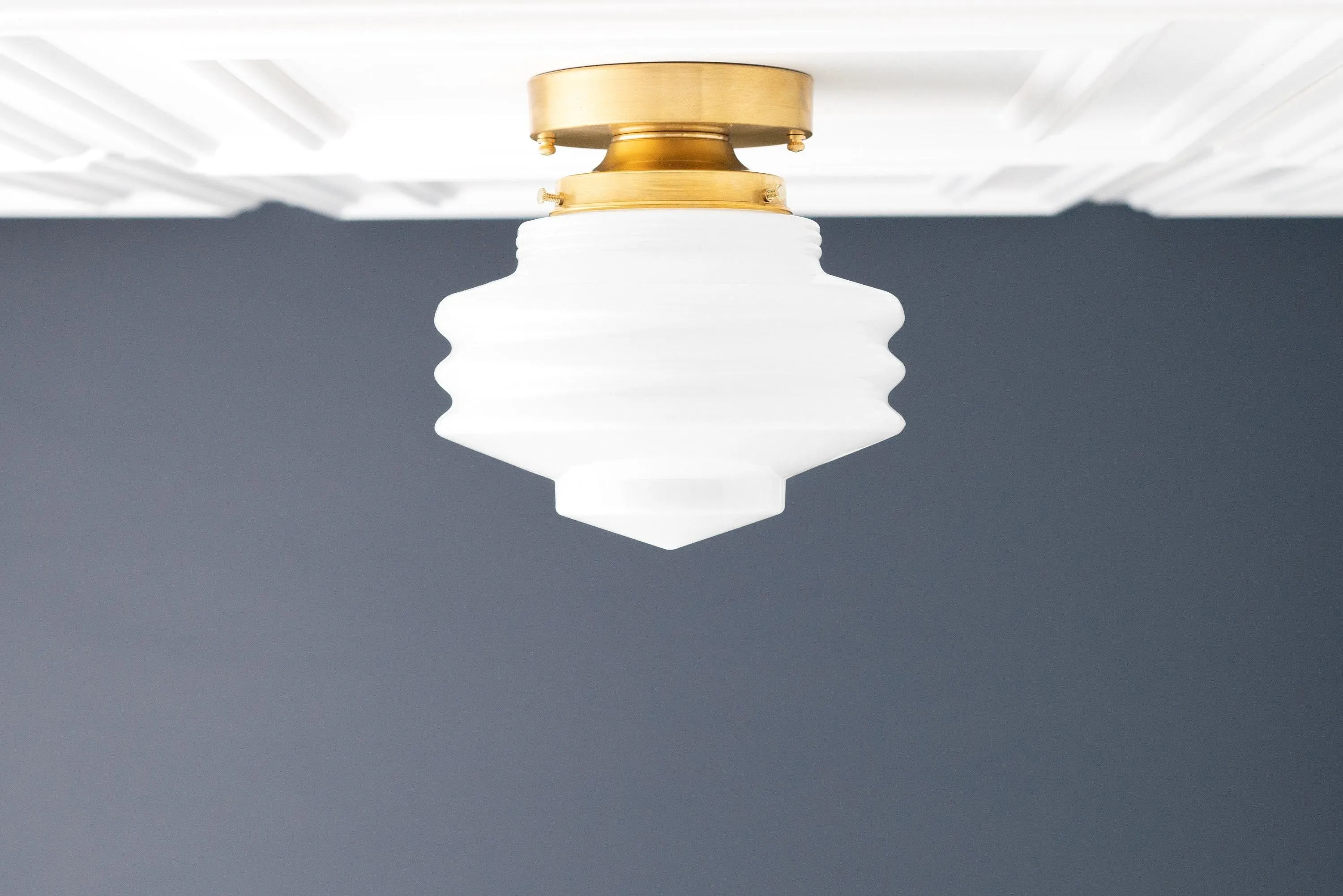 Geotower Glass Art Deco Ceiling Light - Glass Globe - Elegant Home Fixture KL1458