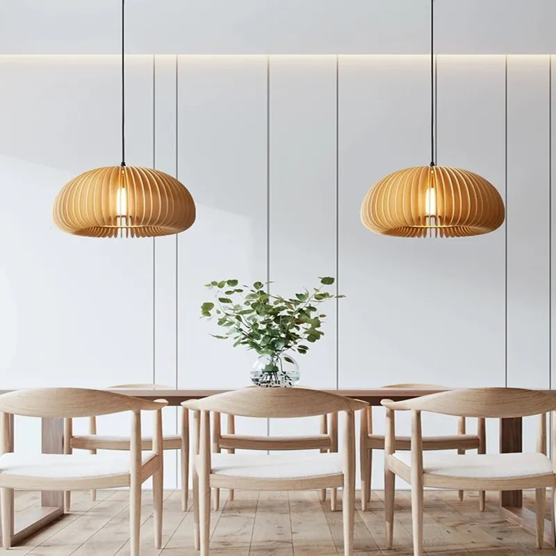 Creative Wooden Pumpkin Pendant Lamp KL112