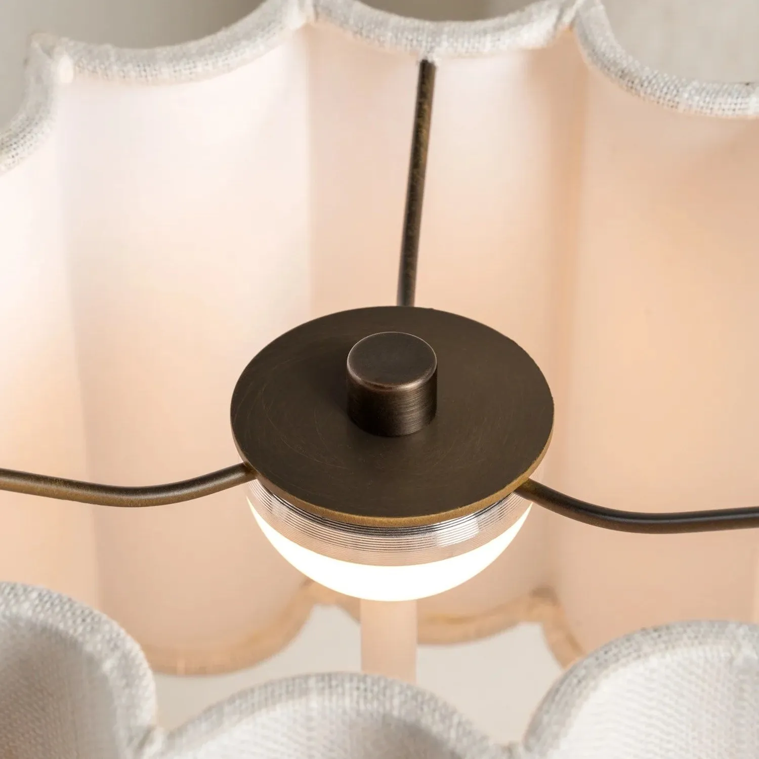 Cavilon Fan Shaped Linen Table Lamp - Modern Lighting for Living Room Decor KL2037