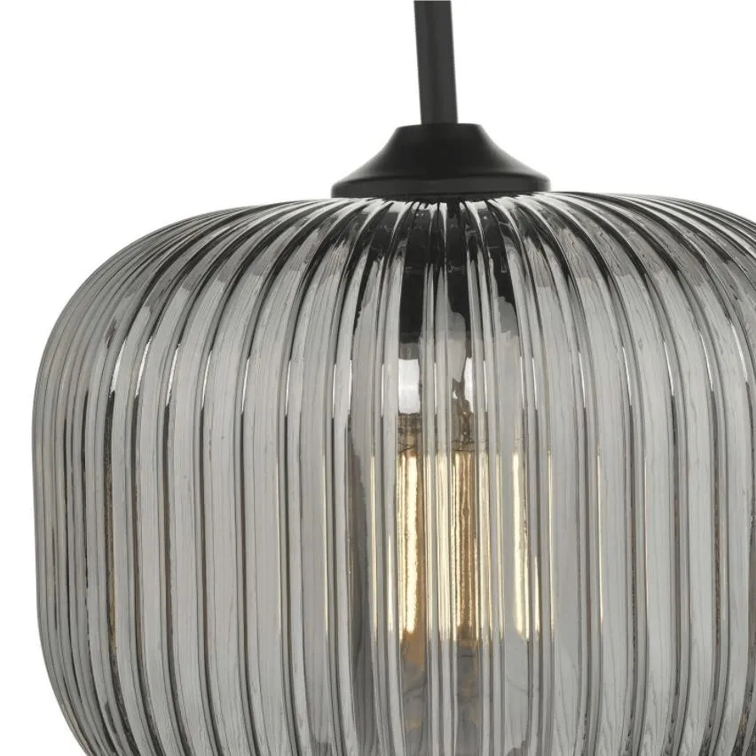 Demarius 1 Light Ribbed Glass Pendant Lamp