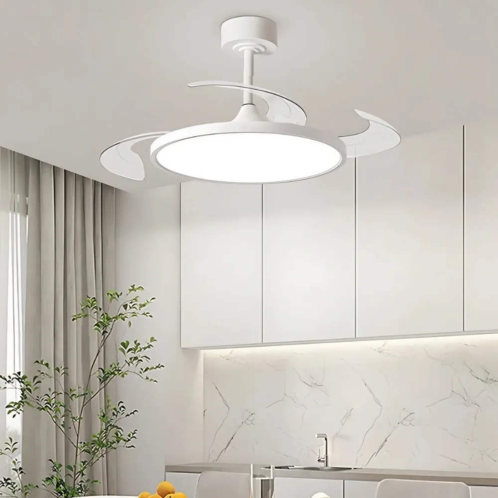Minimalist White 3 Blade Fan Ceiling Light For Dining Room KL940