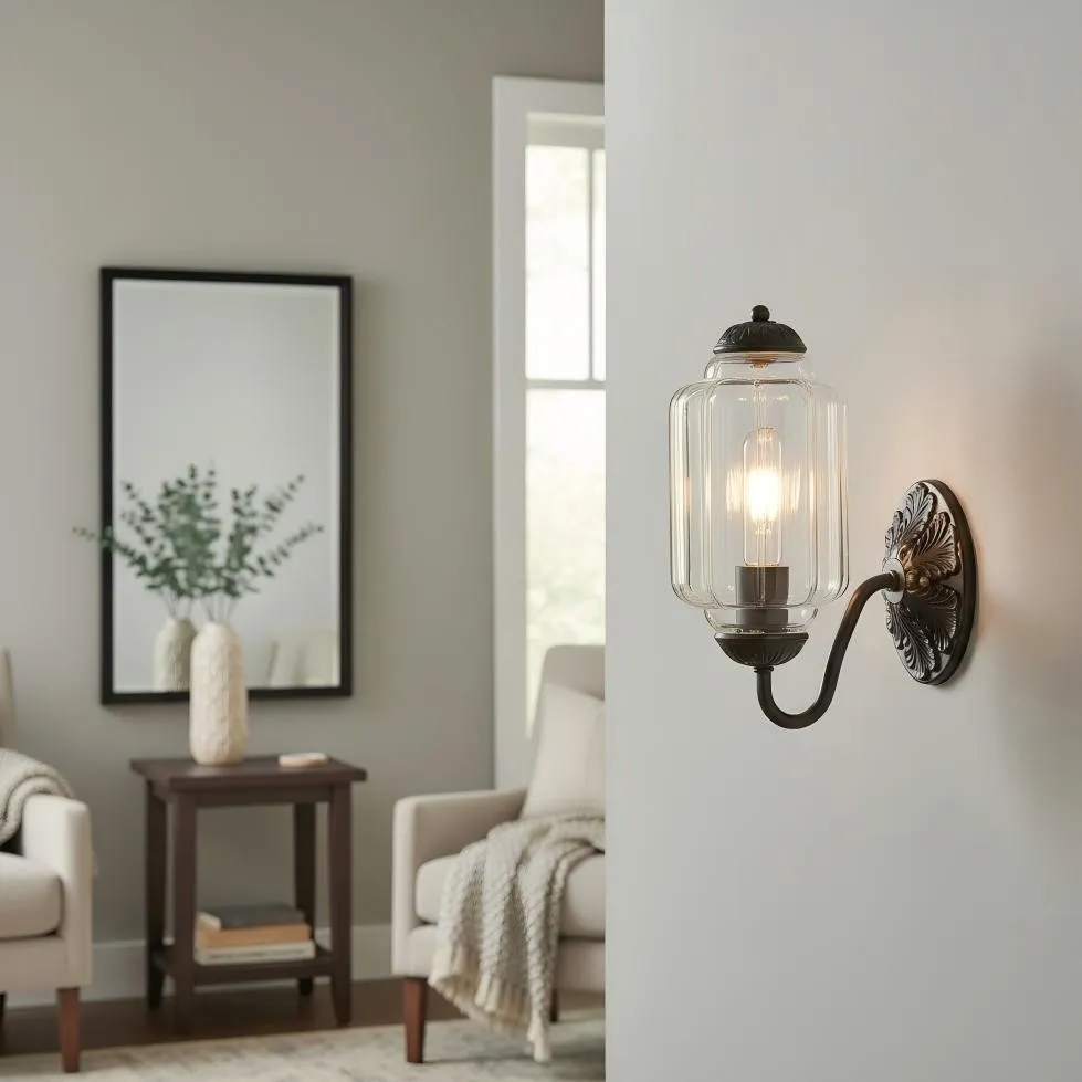 Vintage Glass Candlestick Eloise Wall Sconce KL740
