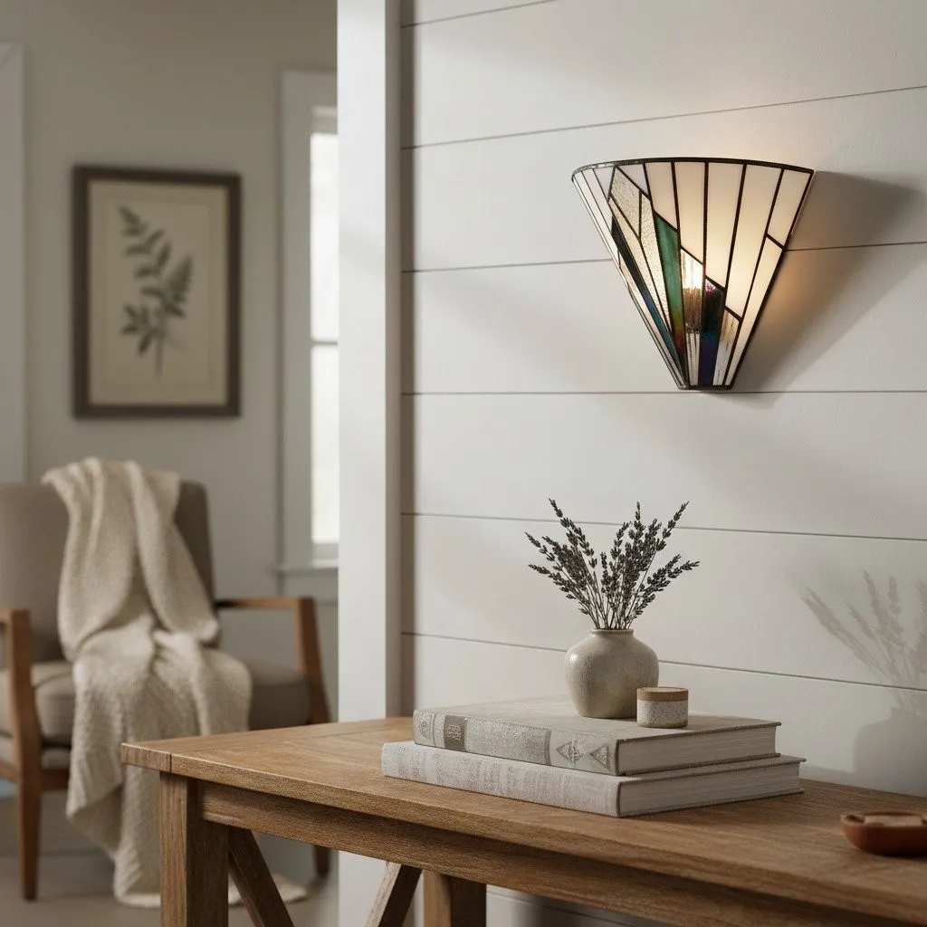 TF Astoria Fan Shaped Vintage Glass Wall Sconce for Bedroom and Hallway KL1991