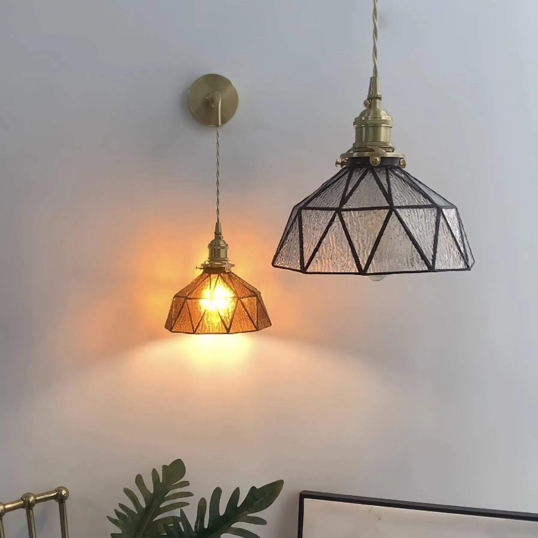 Retro Pastoral Glass Wall Lamp KL613