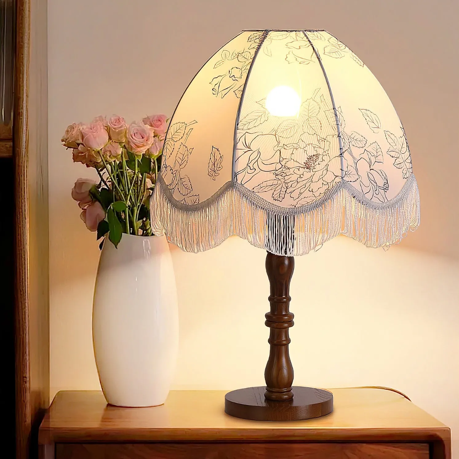 Luxury Printed Tassel Table Lamp KL593