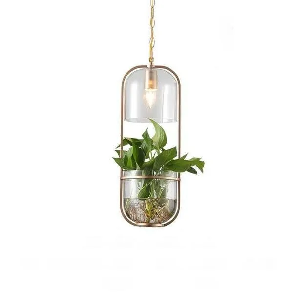 Water Plants Glass Pendant Light