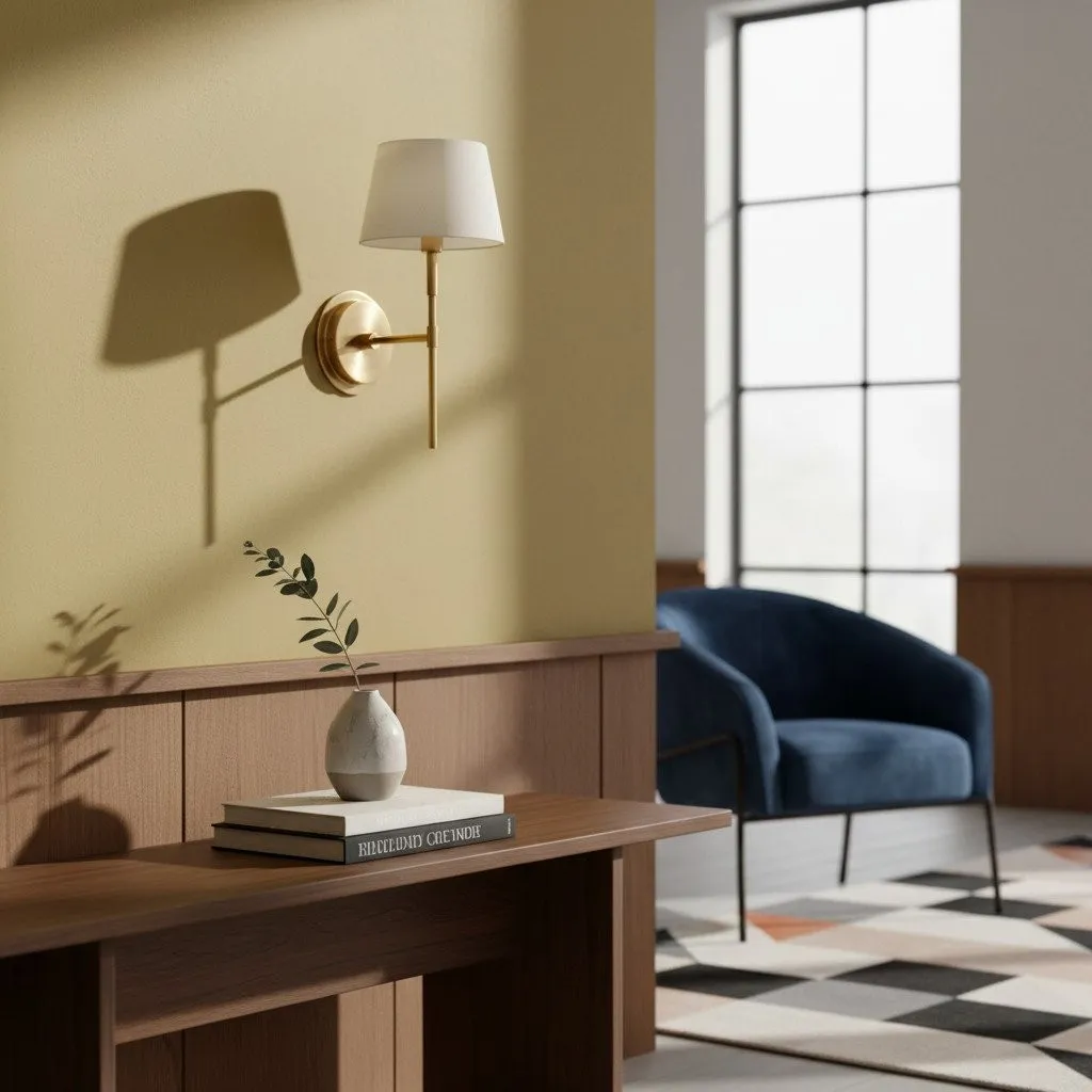Cremaris Metal Wall Light with Fabric Shade - Timeless Sconce for Interior Lighting KL1973