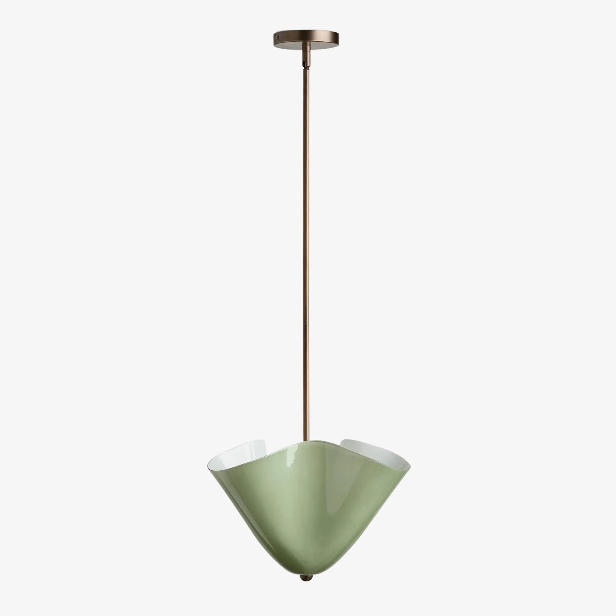 Bellina Radner Pendant Light – Colored Glass Shade with Brass Detail for Modern Spaces KL1417