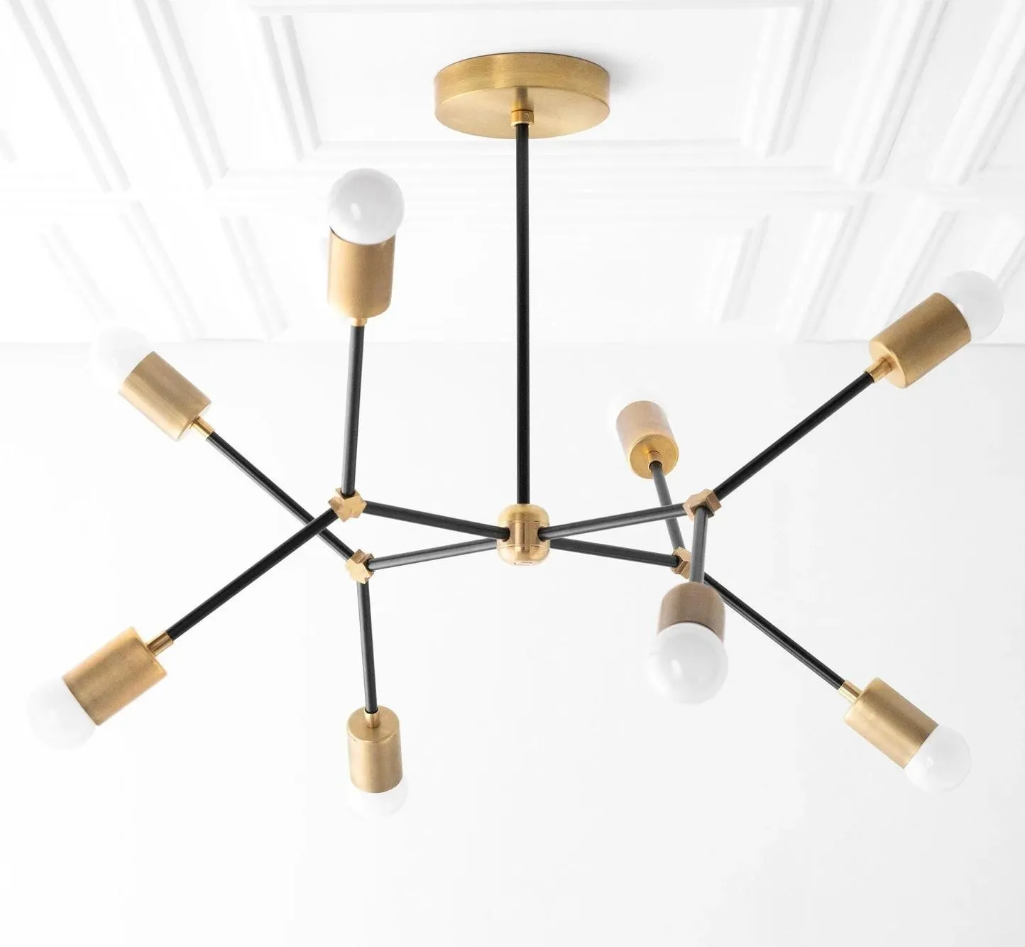 Mobilux Line Modern Geometric Chandelier - Brass Ceiling Light Fixture KL1410