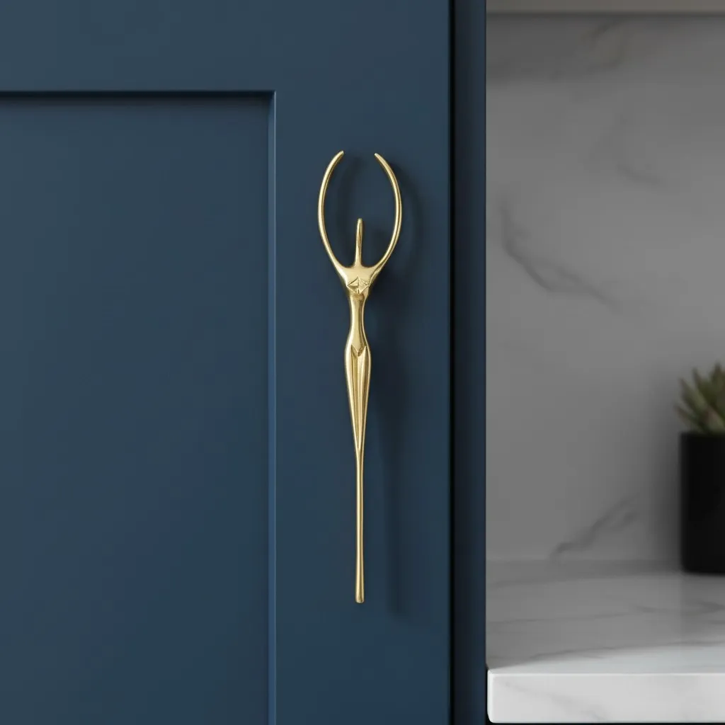 Verlitho Artistic Sculptural Lines Drawer Handle - Nordic Contemporary Design Interior Decor KL2350