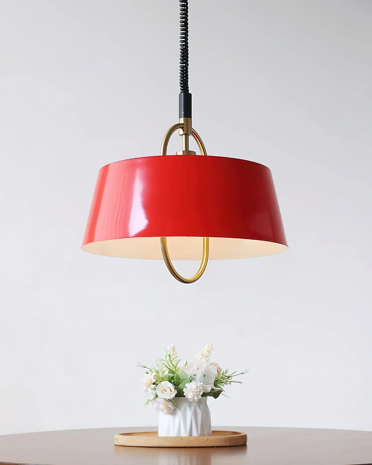 Retro Classic Drum Shaped Retractable Metal Pendant Lamp KL220