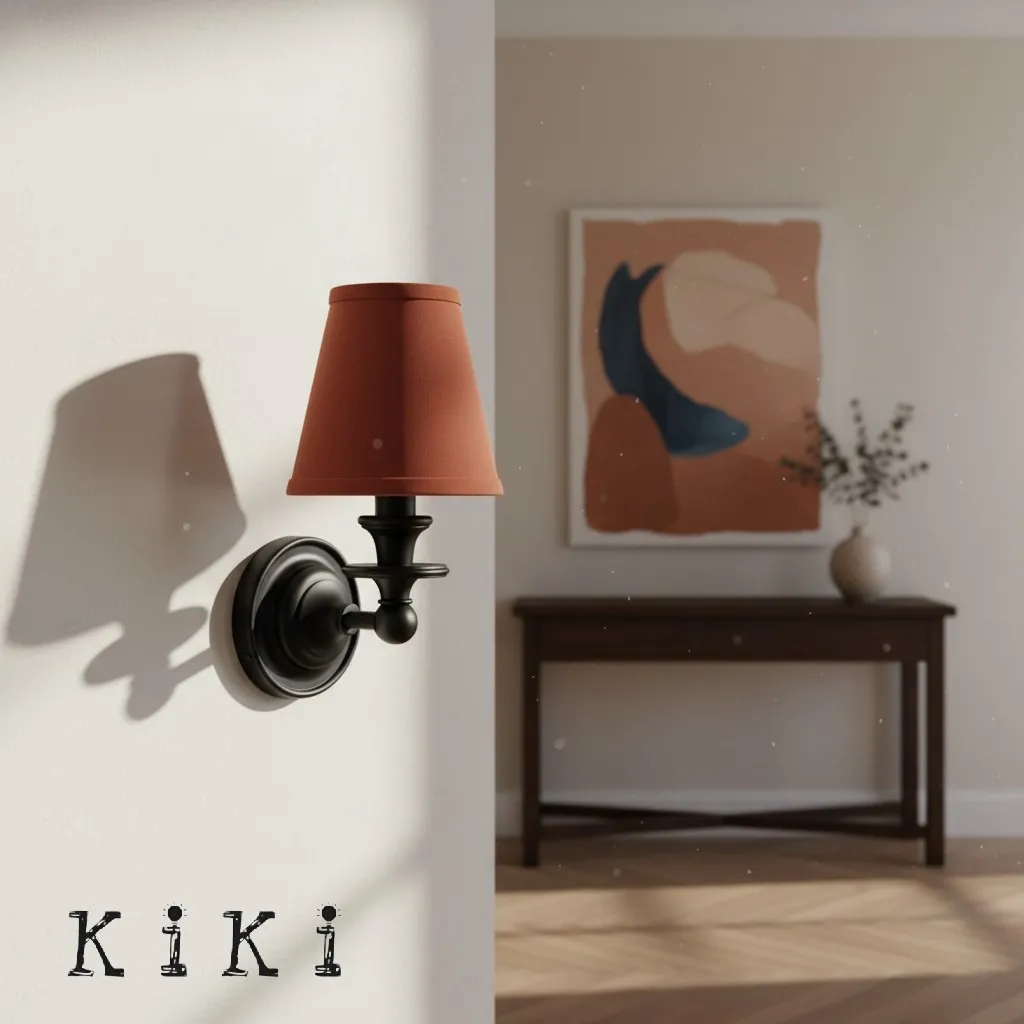 Kalvora Classic Sculpted Wall Sconce – Fabric Shade Sconce For Indoor Accent Lighting KL1162
