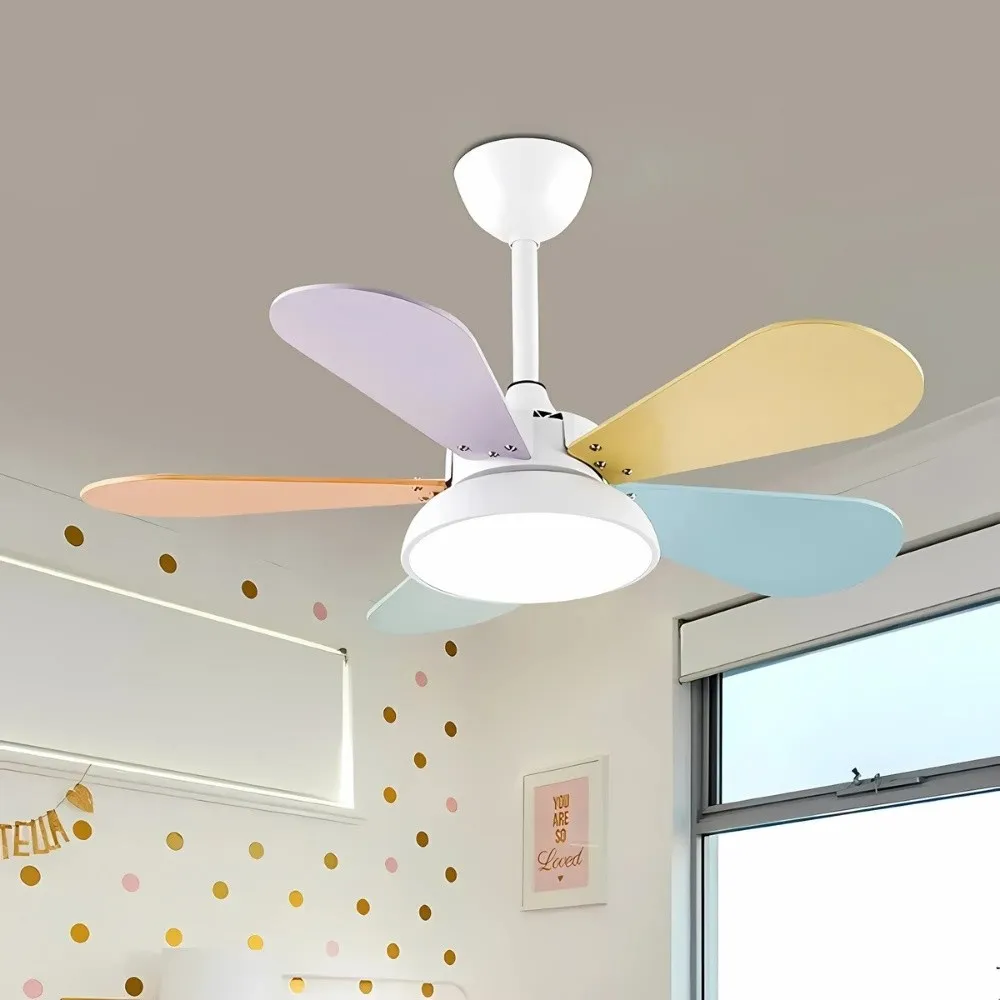 Modern Colorful Led Ceiling Fan Light For Kids Room KL947