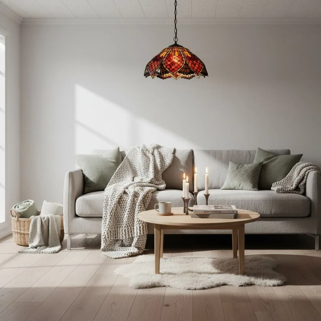 TF Orsino Vintage Art Deco Pendant Light - Textured Glass Lighting for Bedrooms & Halls KL1852