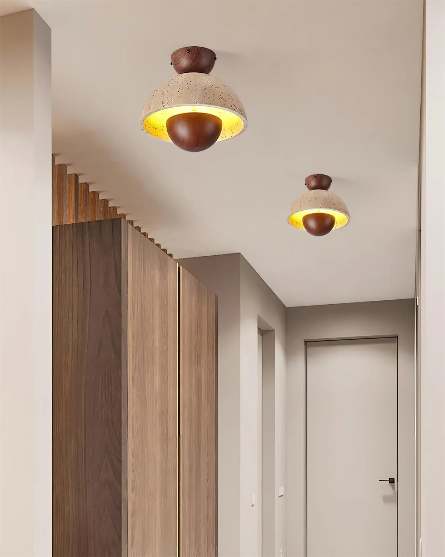 Japanese Wooden Inverted Ceiling Light KL695
