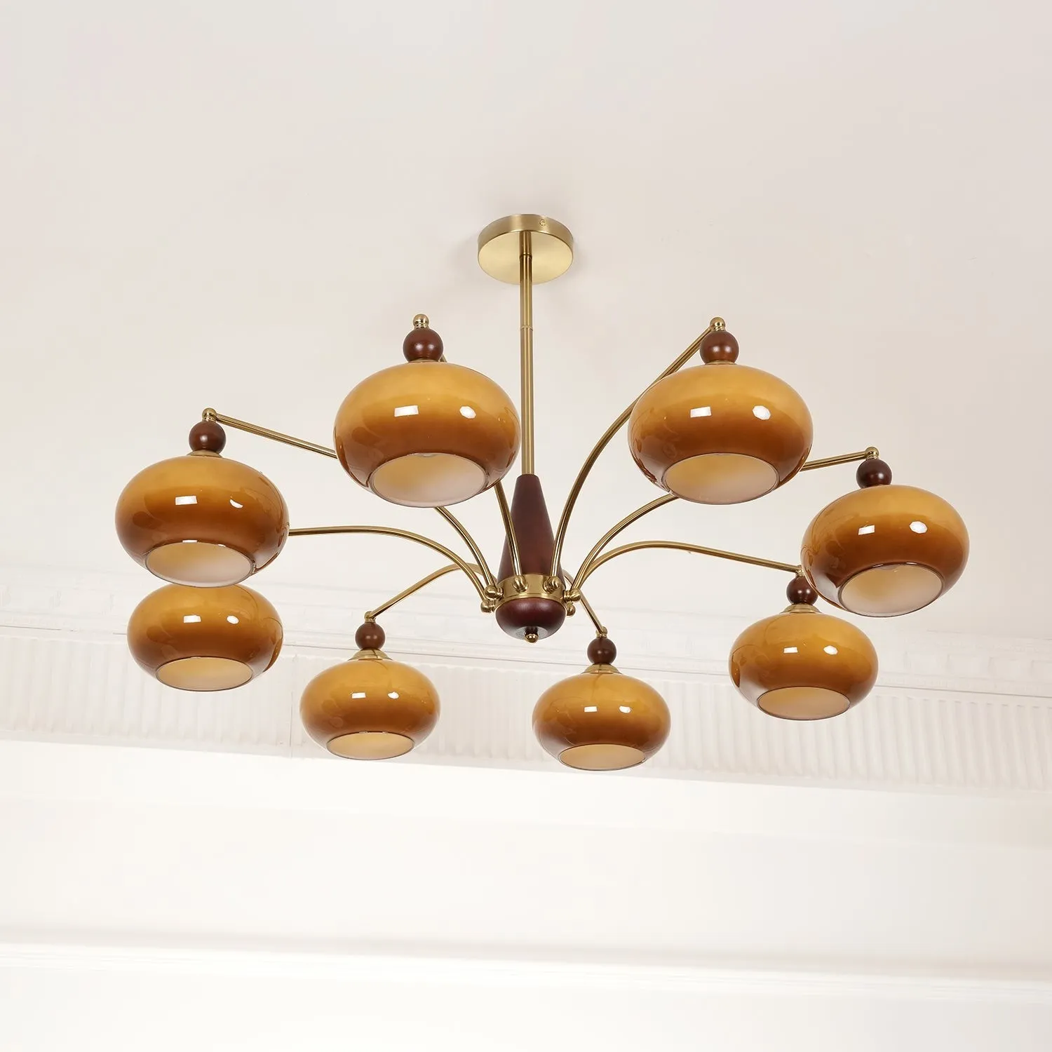 Vintage Multihead Persimmon Chandelier KL609