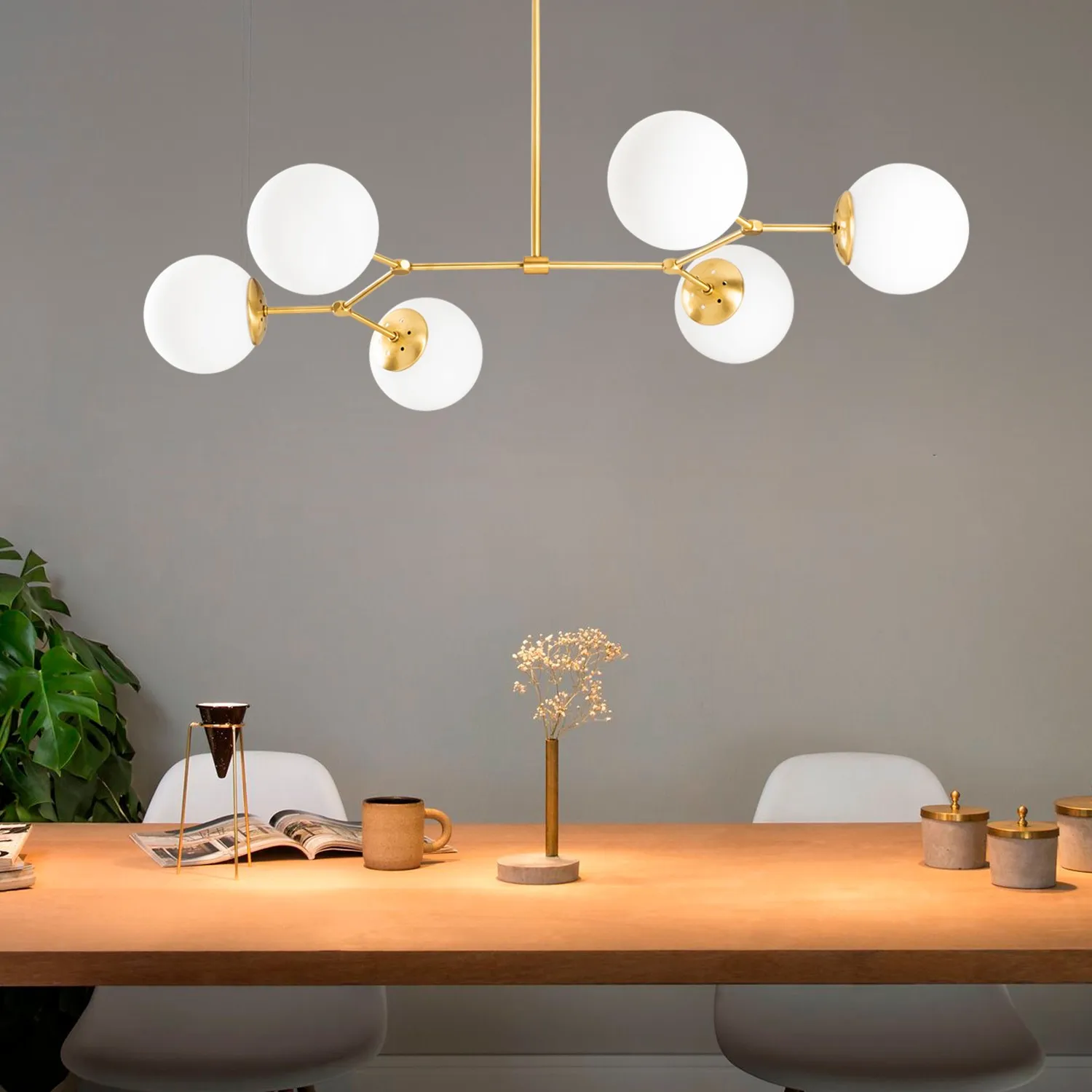 Golden And White Hanging Lamp