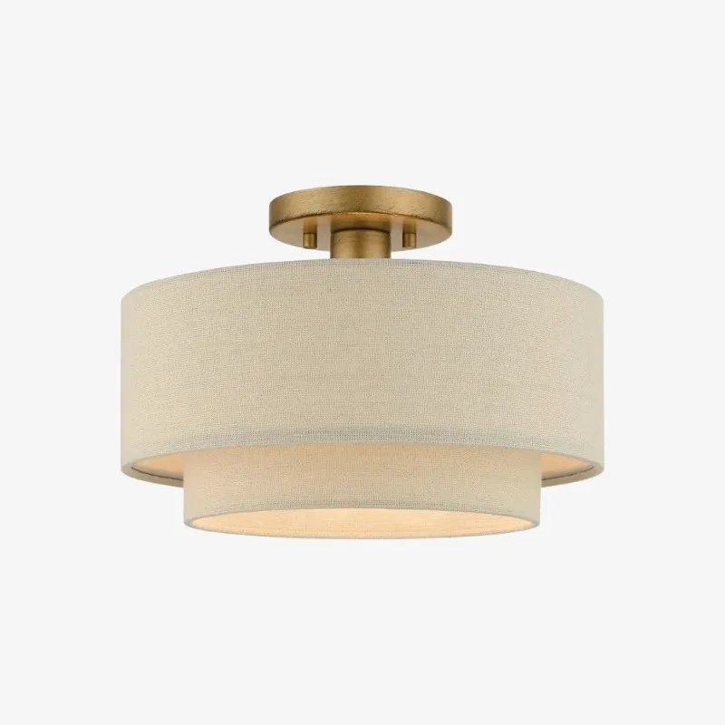 Lumeris Fabric Layered Drum Ceiling Lamp - Modern Indoor Lighting for Home Spaces KL2353