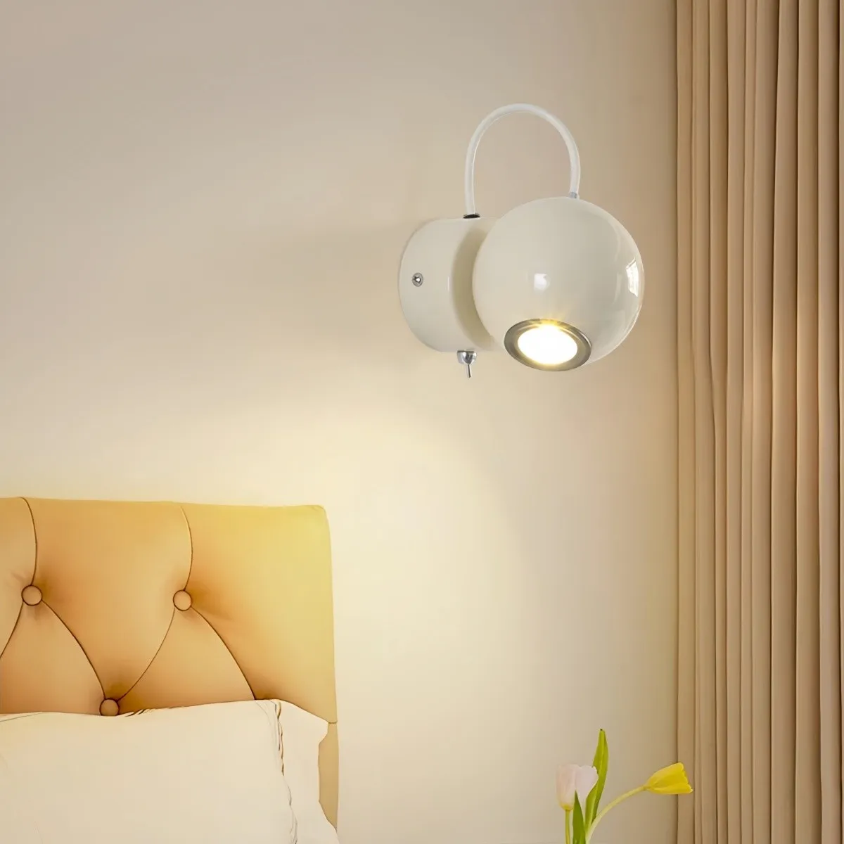Modern Cream Magnetic Attractor Ball Wall Lamp KL167