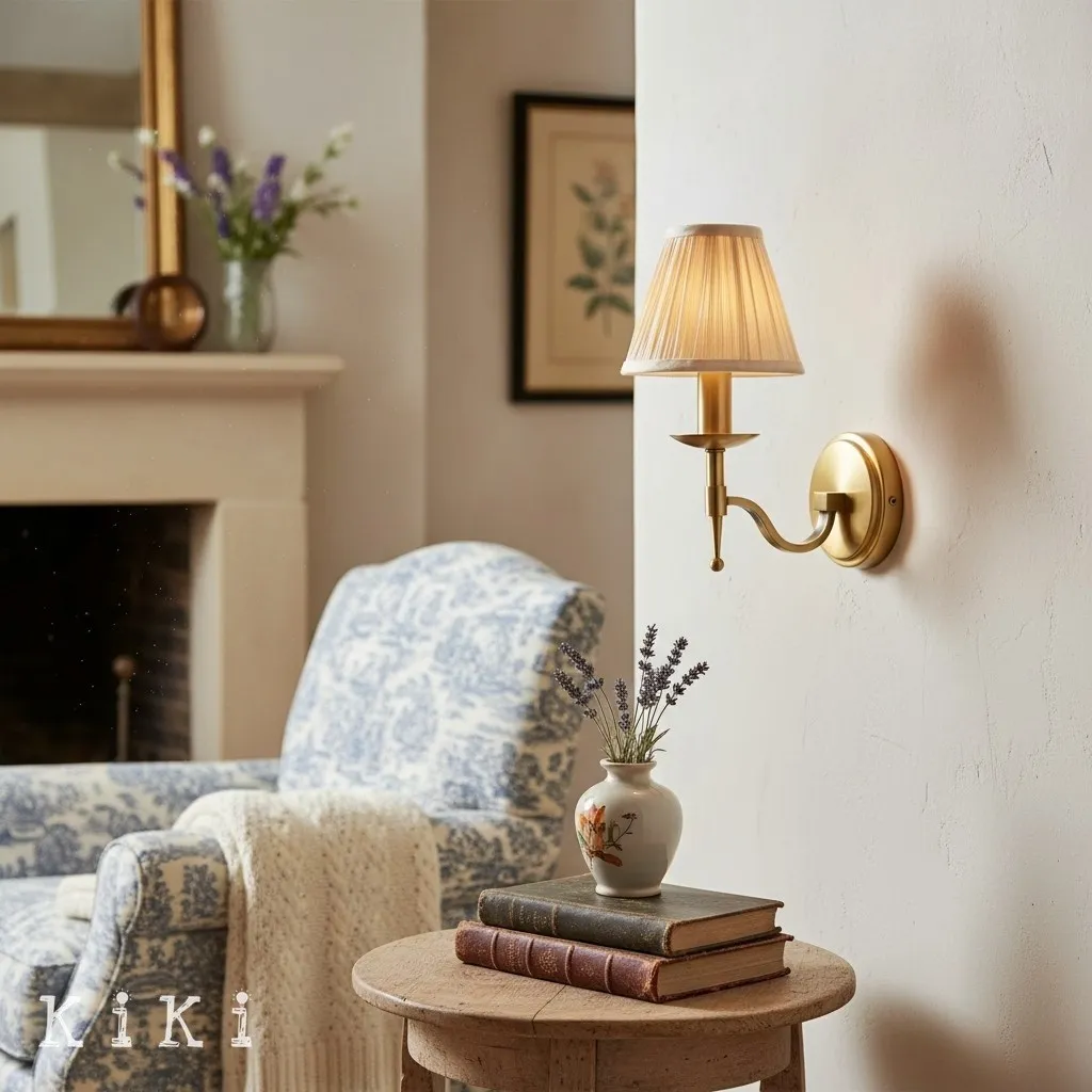 Tela Traditional Brass Wall Sconce - Classic Curved Arm Sconce for Hallway KL1787