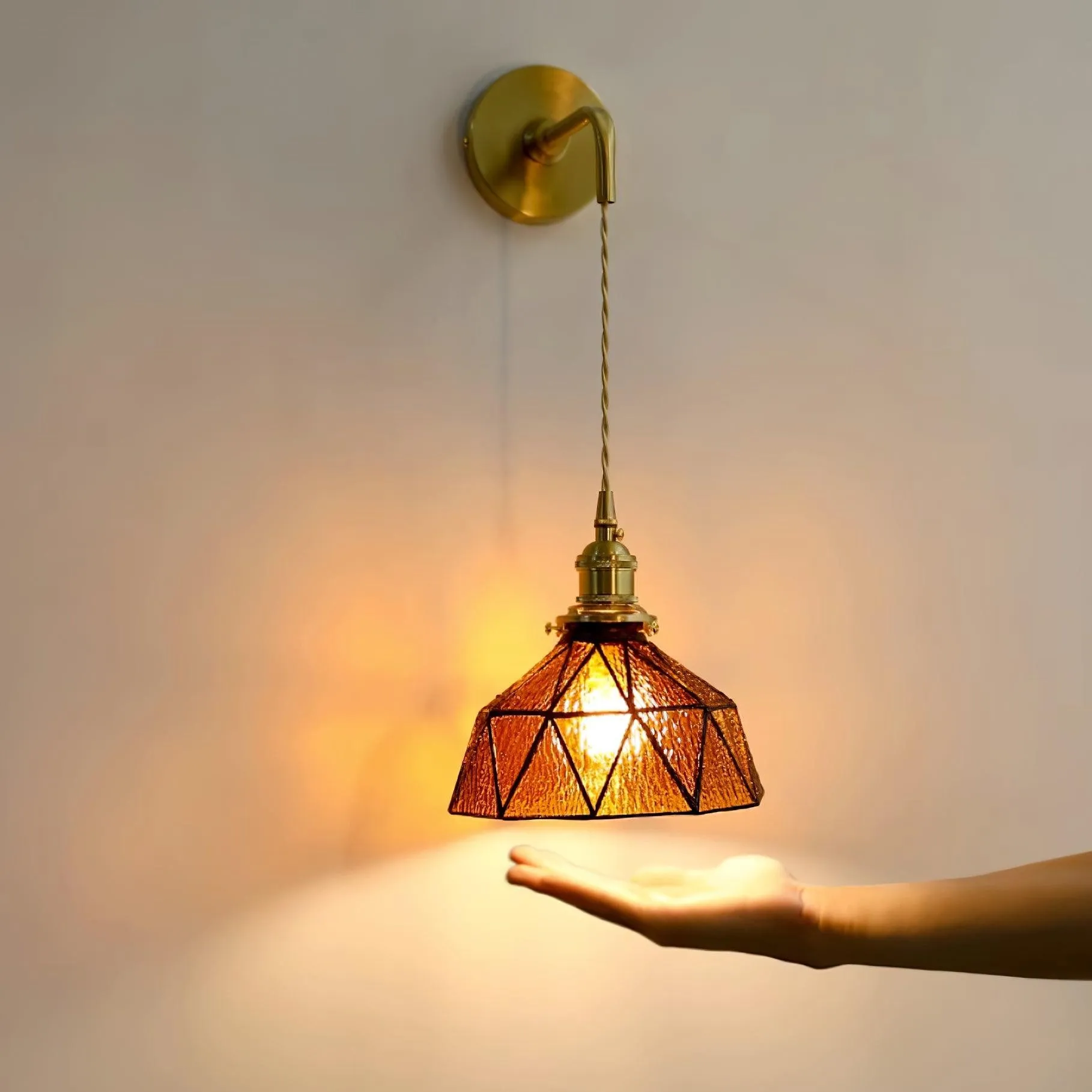 Retro Pastoral Glass Wall Lamp KL613